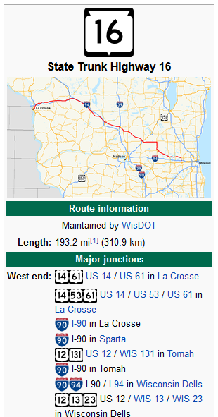 highway 16 wisconsin